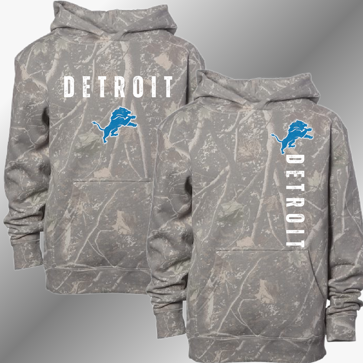 Detroit Football Deadwood Camouflage Hoodie (Youth & Adult)