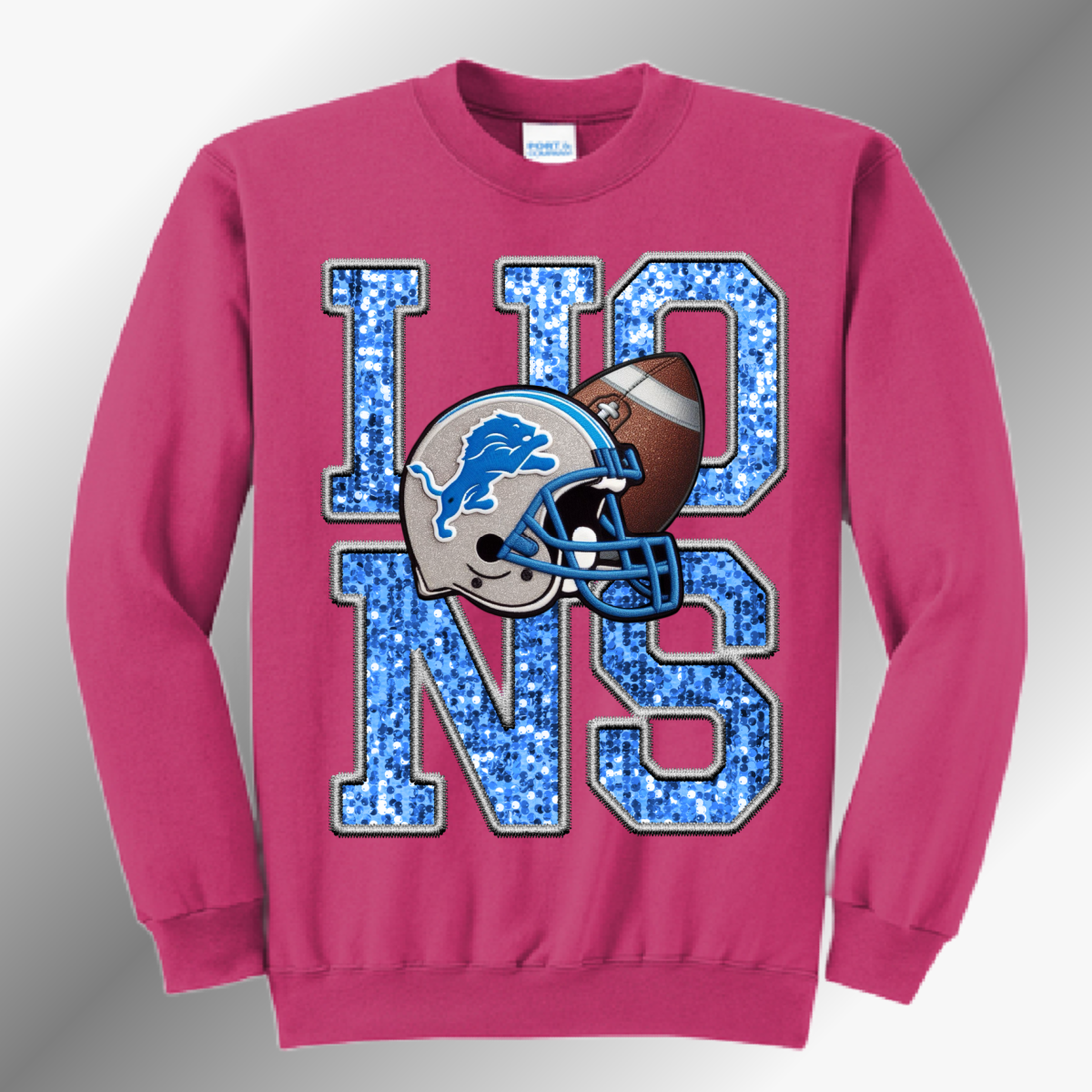 Detroit Football READY TO SHIP - Faux Sequins Crewneck