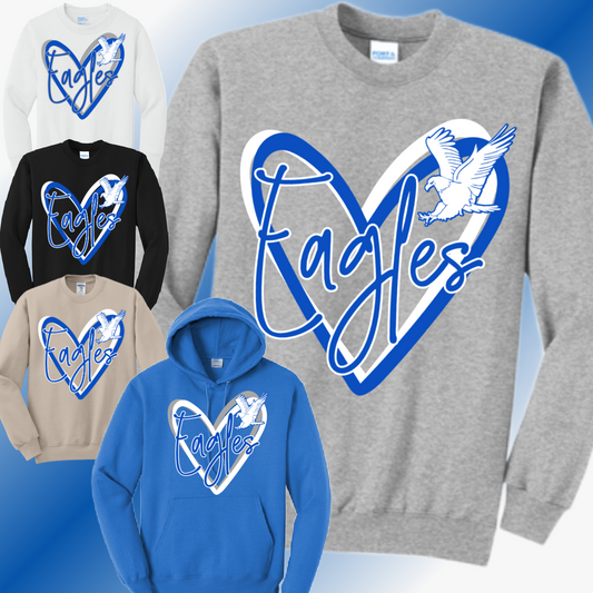 AACS Eagles - Doodle Heart Basic Sweatshirt (Youth & Adult)