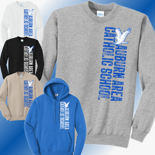 AACS Eagles - Distressed Vertical Basic Sweatshirt (Youth & Adult)