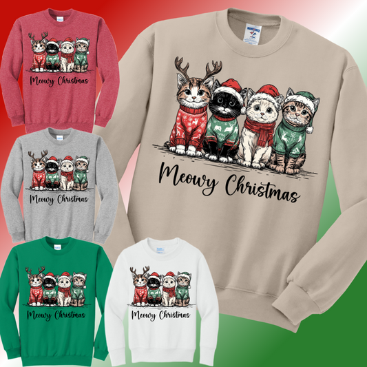 Meowy Christmas Basic Sweatshirt (Adult)