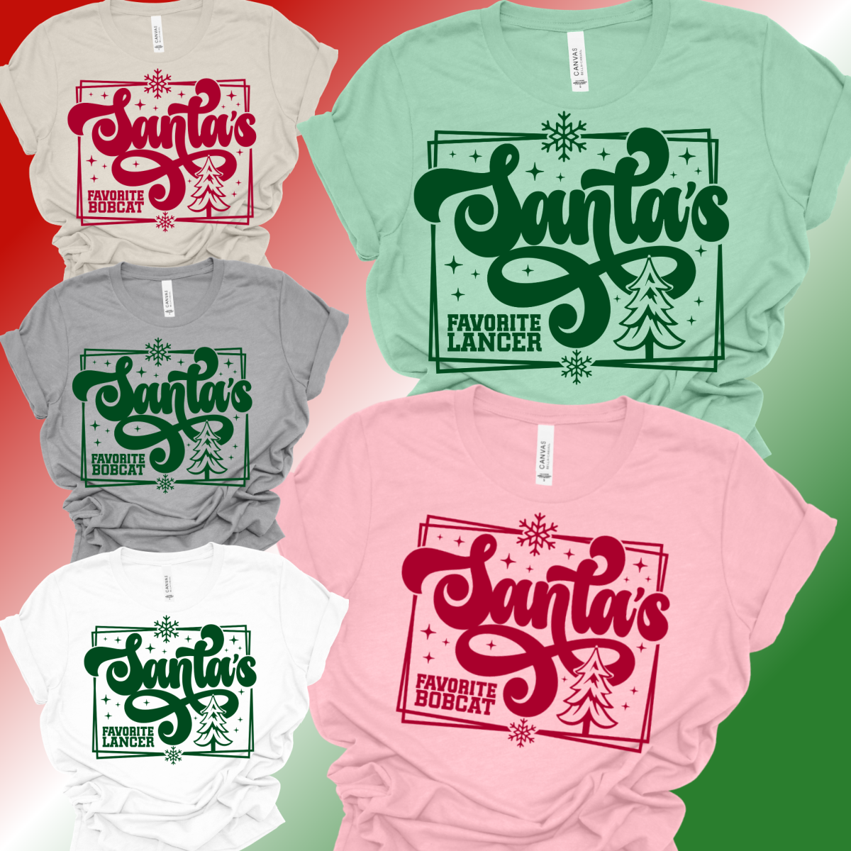 Santas Favorite Mascot - Bella Canvas Tee (Adult)