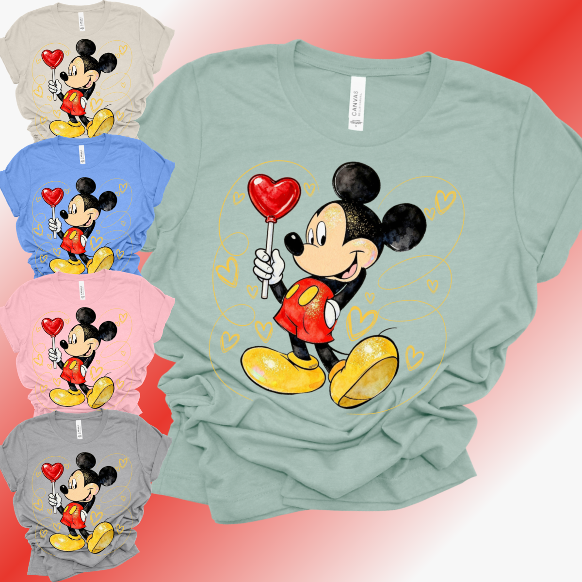 Valentines Day - Boy Mouse Bella Canvas Tee (Adult)