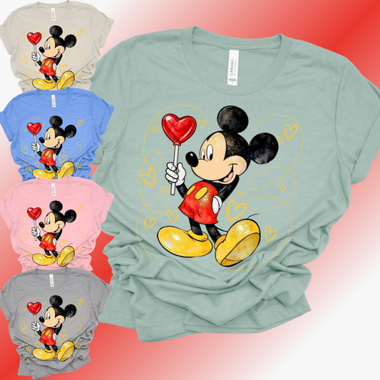 Valentines Day - Boy Mouse Bella Canvas Tee (Adult)