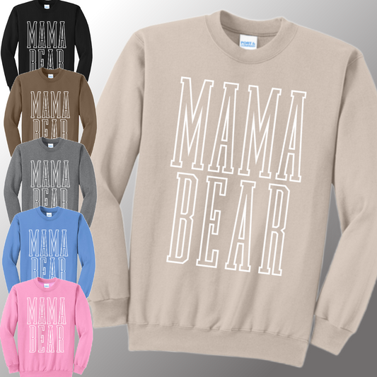 Mama Bear/Hollow Font Basic Sweatshirt (Adult)