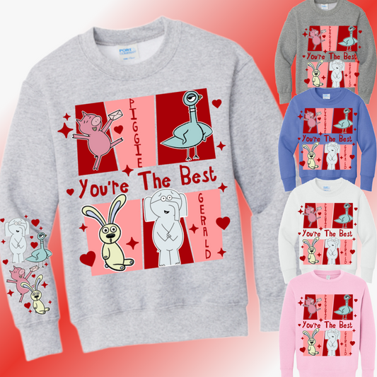 Valentines Day - You're The Best Piggie Basic Sweatshirt (Youth)