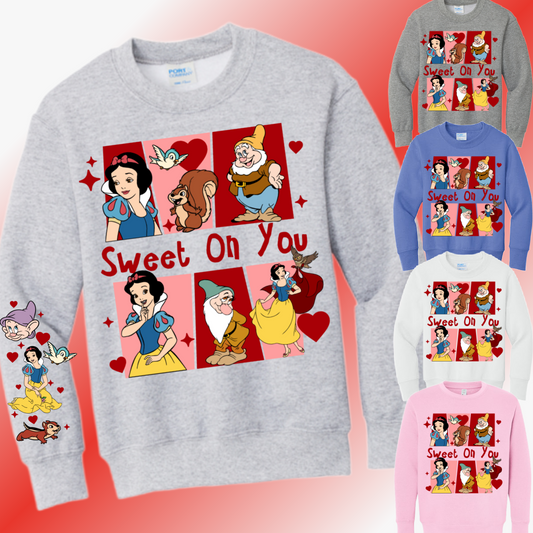 Valentines Day - Sweet On You Snow Wh!te Basic Sweatshirt (Youth)