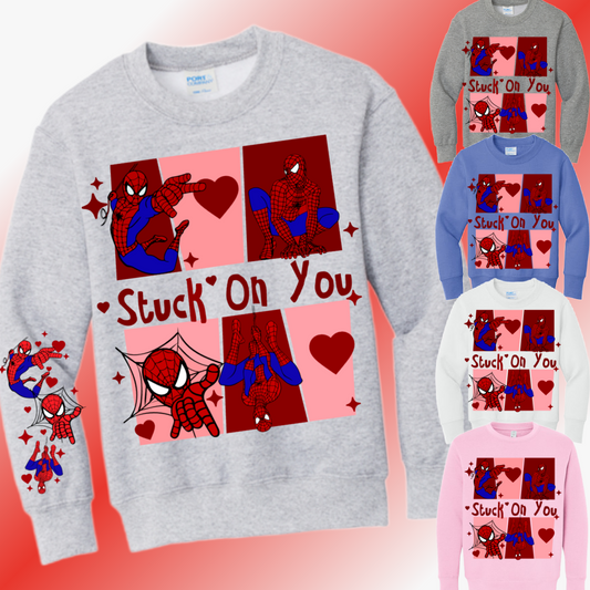Valentines Day - Spider Stuck On You Basic Sweatshirt (Youth)