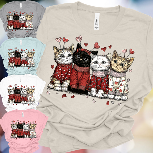 Valentines Day Cats - Bella Canvas Tee (Adult)