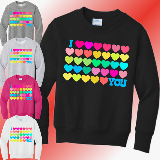 Valentines I Heart You - Basic Sweatshirt (Youth)