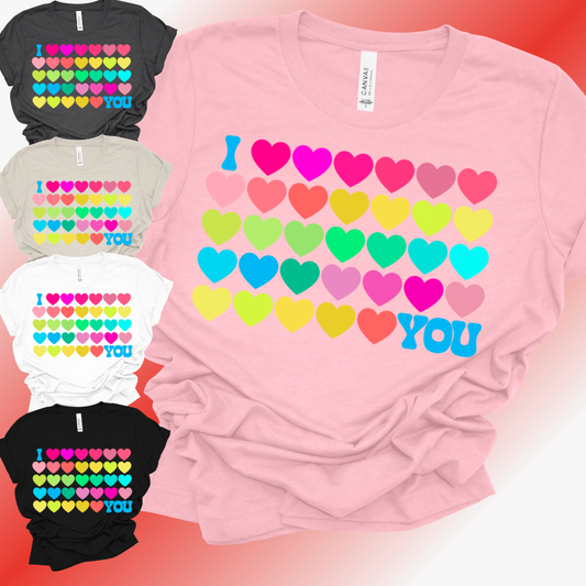 Valentines I Heart You - Bella Canvas Tee (Adult)