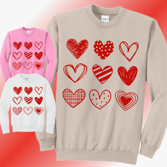 Valentines Day - Heart Collage Basic Sweatshirt (Adult)