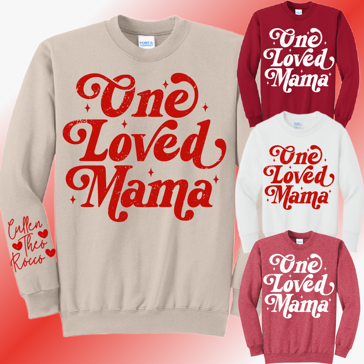 Valentines Day - One Loved Mama Basic Sweatshirt (Adult)