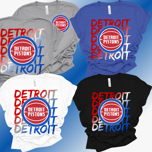 Detroit Basketball - Graffiti Bella Canvas Tee (Adult)