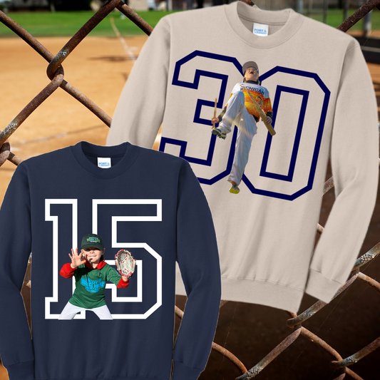 Any Sport - Photo Number Crewneck (Adult)