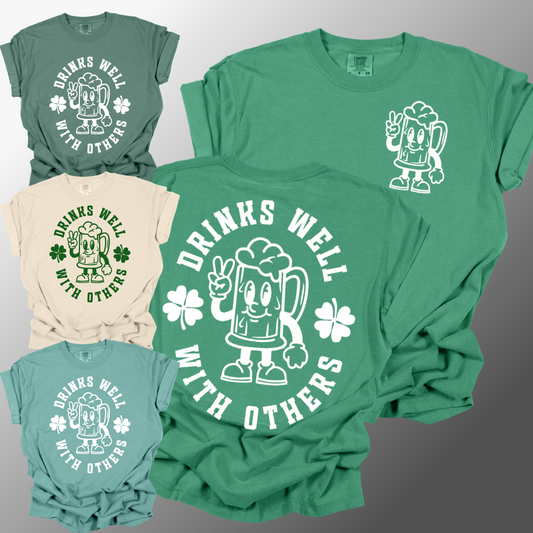 St. Patricks Day - Drinks Well With Others Comfort Colors Tee (Adult)