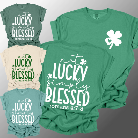 St. Patricks Day - Not Lucky, Simply Blessed Comfort Colors Tee (Adult)