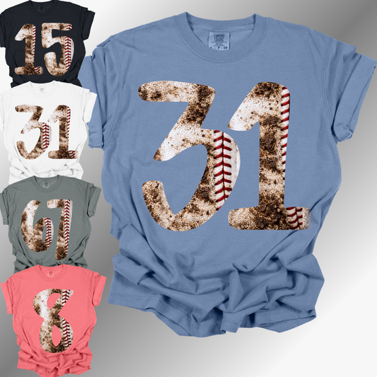 Baseball Dirt Numbers - Comfort Colors Tee (Adult)
