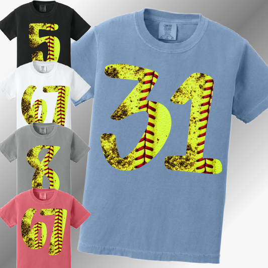 Softball Dirt Numbers - Comfort Colors Tee (Youth)