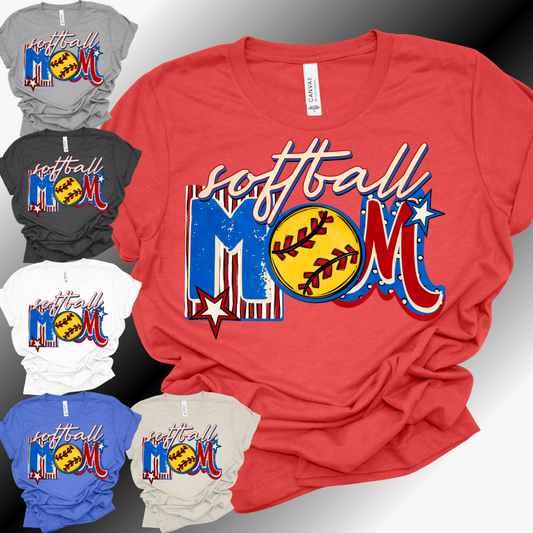 SOFTBALL Mom - Bella Canvas Tee (Adult)