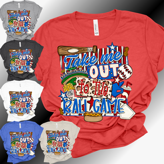 Take Me Out To The Ballgame BASEBALL - Bella Canvas Tee (Adult)
