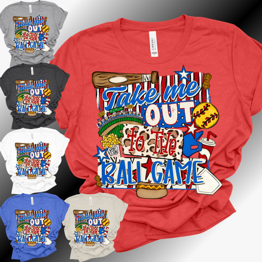Take Me Out To The Ballgame SOFTBALL - Bella Canvas Tee (Adult)