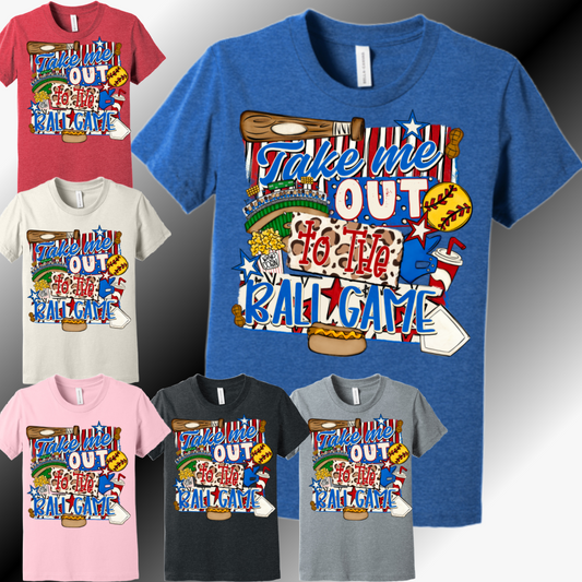 Take Me Out To The Ballgame SOFTBALL - Bella Canvas Tee (Youth)