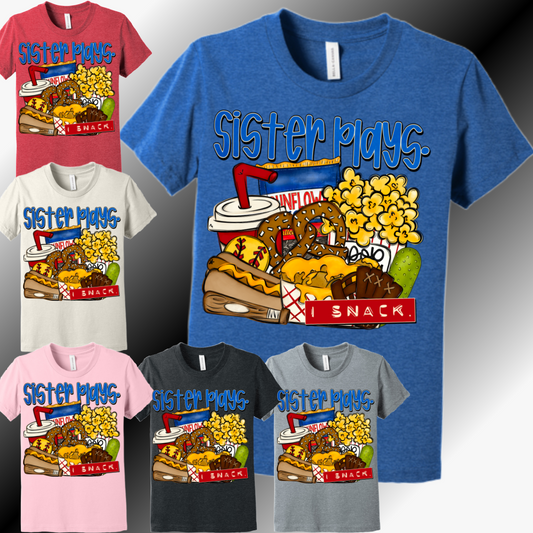 Sister Plays, I Snack SOFTBALL - Bella Canvas Tee (Youth)