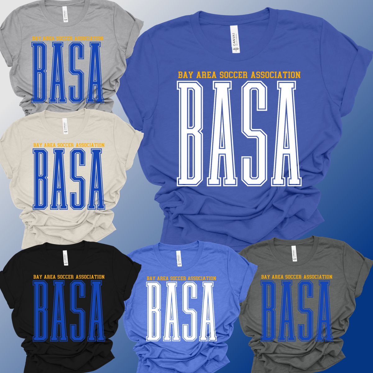 BASA Soccer - Tall Font Bella Canvas Tee (Adult)
