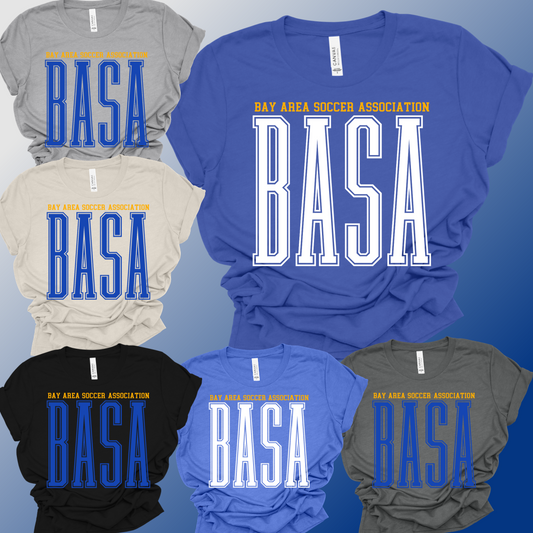 BASA Soccer - Tall Font Bella Canvas Tee (Adult)