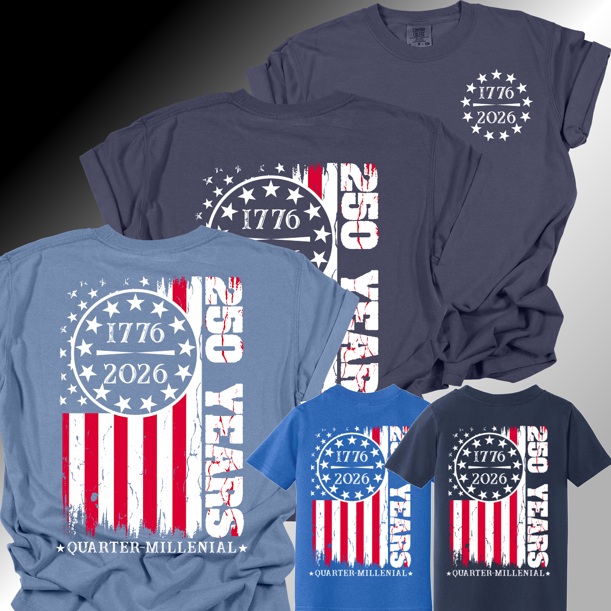 America/USA 250 Years Back Flag - Tee (Youth)
