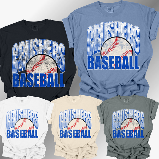 Crushers Baseball - Grunge Comfort Colors Tee (Adult)