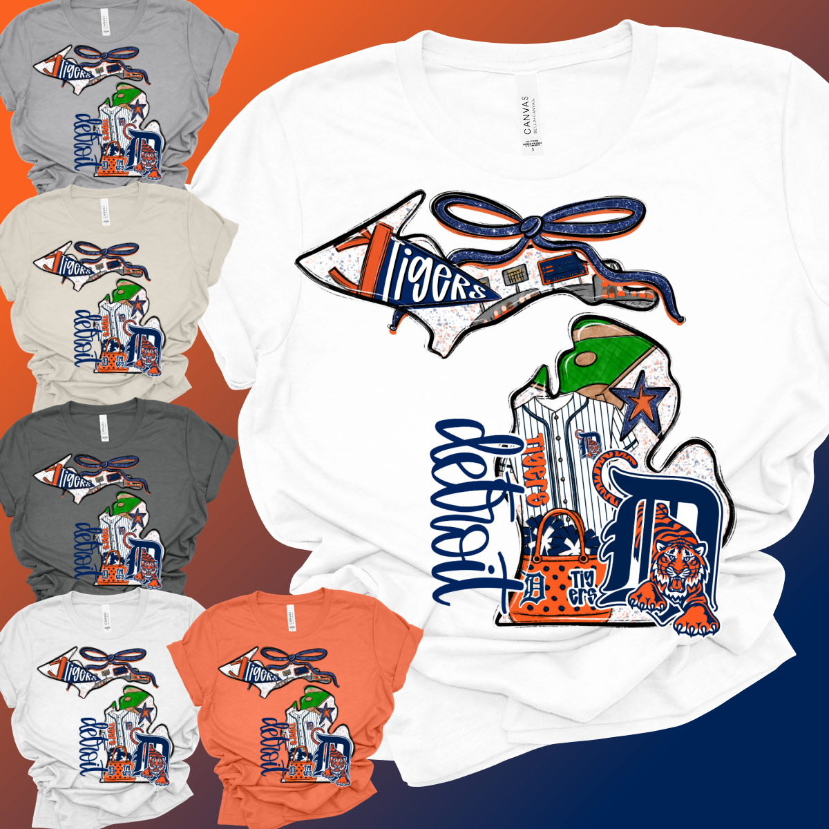 Detroit Baseball - Michigan Bella Canvas Tee (Adult)