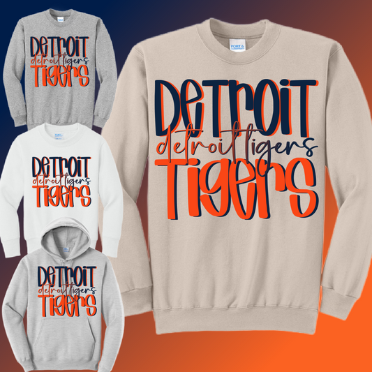 Detroit Baseball - Ombre Basic Sweatshirt (Adult)