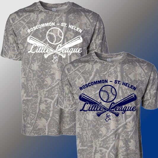 RSHLL Roscommon St. Helen Little League - Logo Deadwood Camouflage Tee (Adult)