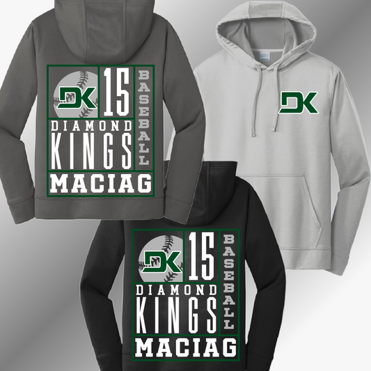 Diamond Kings Baseball - Back Collage Performance Hoodie (Youth & Adult)