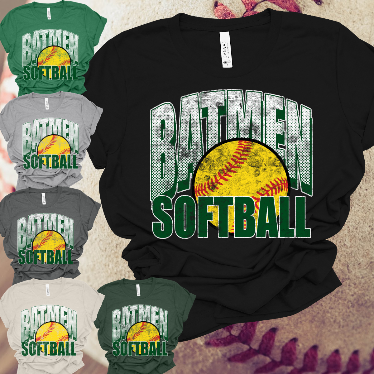Michigan Lady Batmen SOFTBALL - Grunge Premium Tee (Toddler, Youth & Adult)