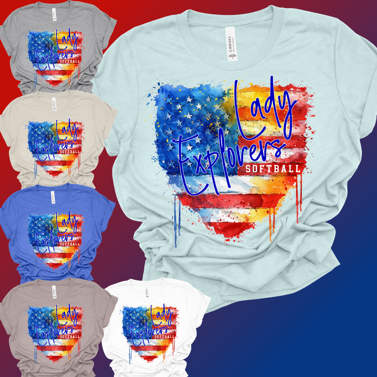 Lady Explorers Softball - Watercolor Homeplate Premium Tee (Toddler, Youth & Adult)