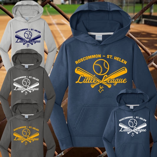 RSHLL Roscommon St. Helen LL - Logo Performance Hoodie (Youth & Adult)