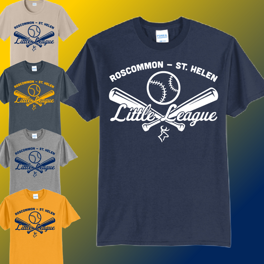 RSHLL Roscommon St. Helen Little League - Logo Basic Tee (Youth & Adult)