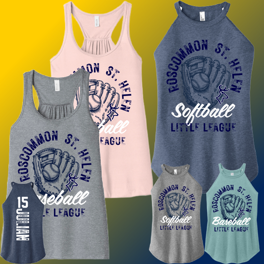 RSHLL Roscommon St. Helen Little League - Distressed Glove Women's Tank