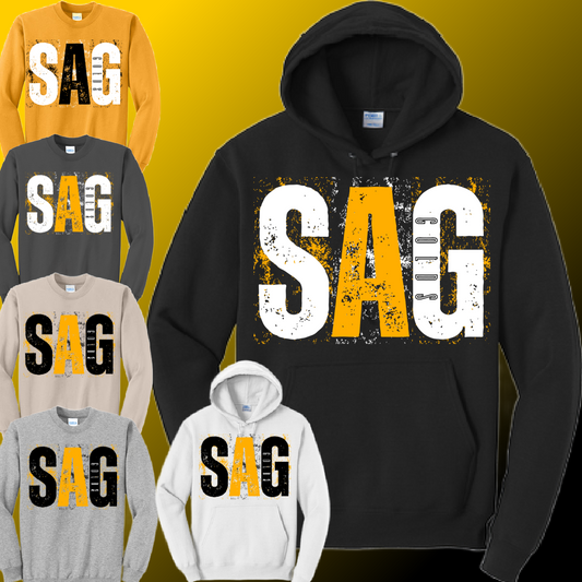 Saginaw Golds - SAG Splatter Sweatshirt (Youth & Adult)