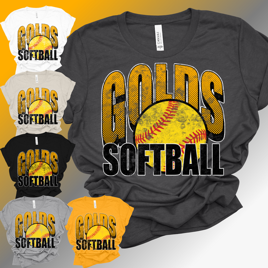 Saginaw Golds SOFTBALL - Grunge Premium Tee (Toddler, Youth & Adult)