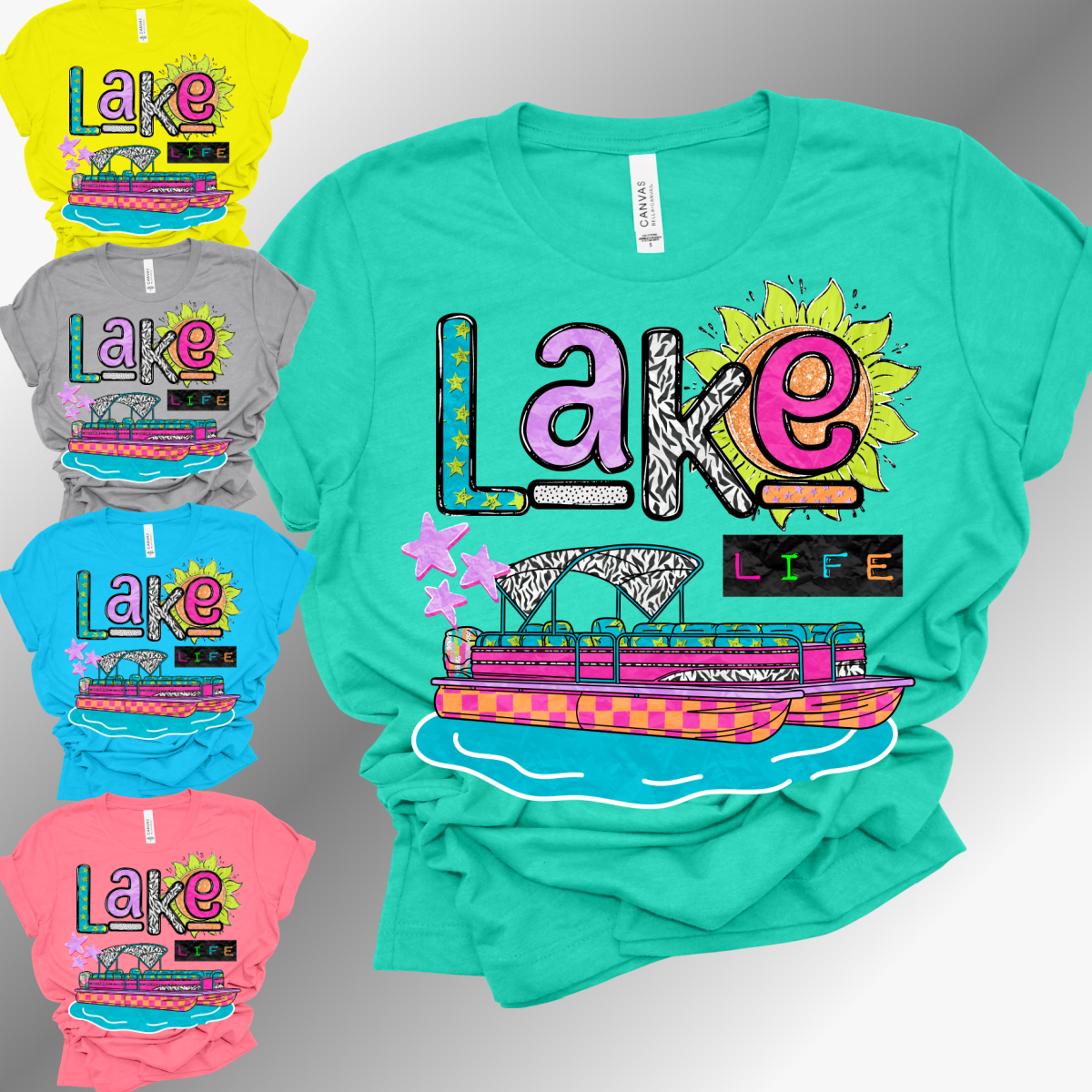 Lake Life, Pontoon - Bella Canvas Tee (Adult)