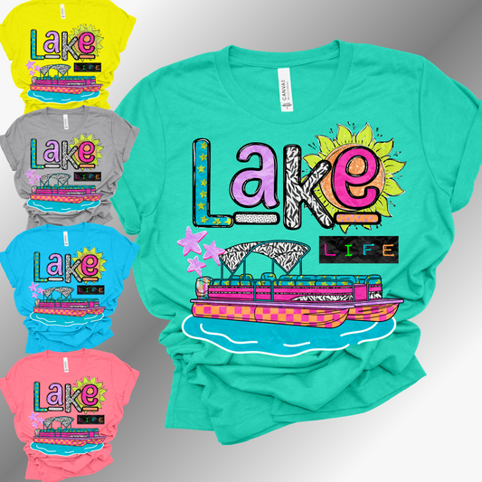 Lake Life, Pontoon - Bella Canvas Tee (Adult)