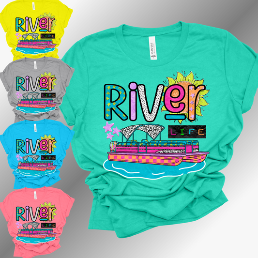 River Life, Pontoon - Bella Canvas Tee (Adult)