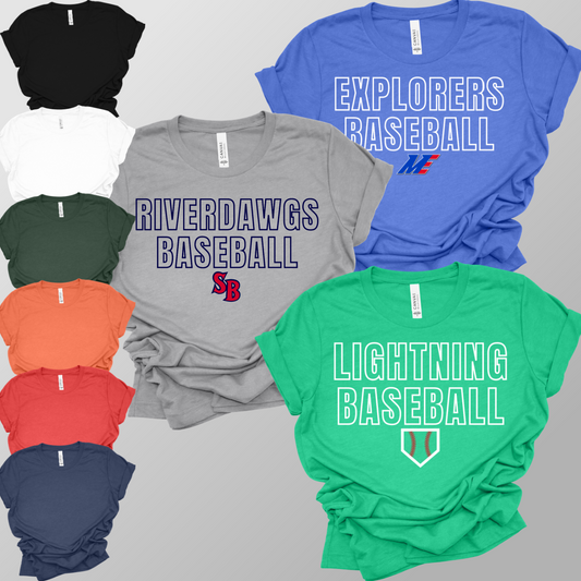 Outline Font - YOU CHOSE THE TEAM! Bella Tee (Youth & Adult)