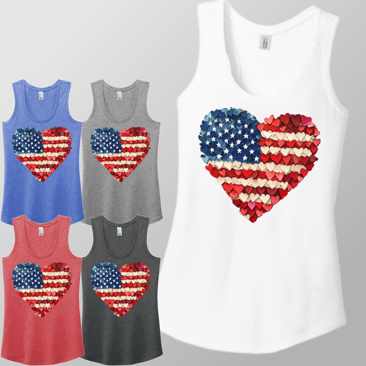 American Flag Heart - Racerback Tank (Womens)