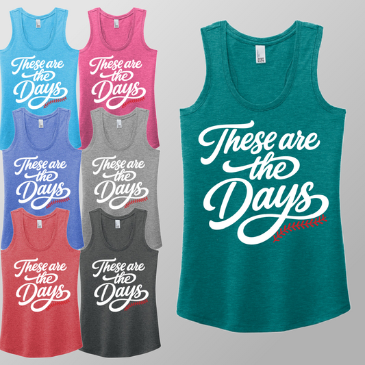 These Are The Days Baseball - Racerback Tank (Womens)
