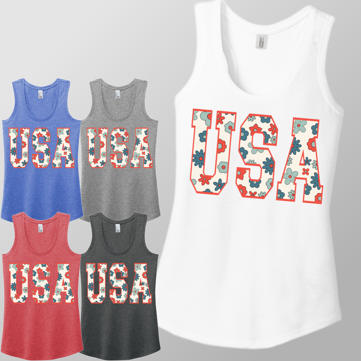 Floral USA - Racerback Tank (Womens)